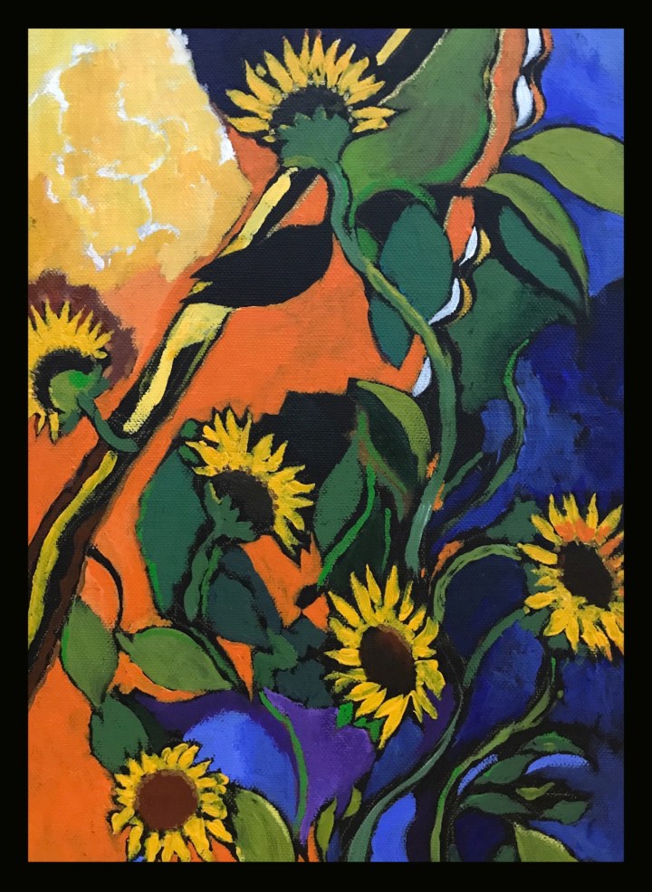 Sunflowers detail acrylic on canvas